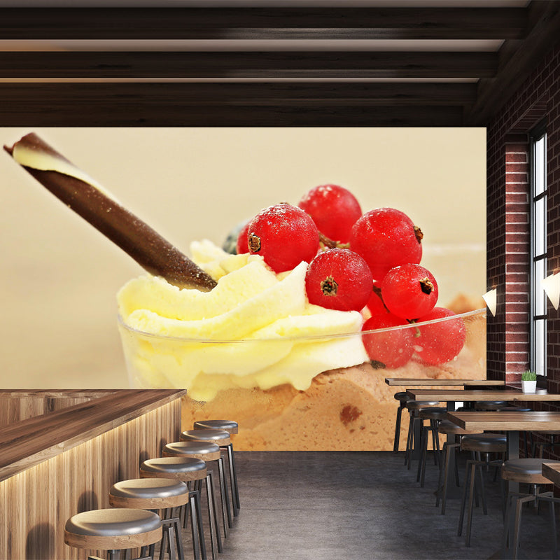 Dessert Shop Wall Mural with Ice Cream Painting Eco-friendly Wall Decor