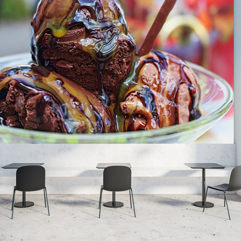 Customized Ice Cream Painting Mural Wallpaper Mildew Resistant Commerce Shop