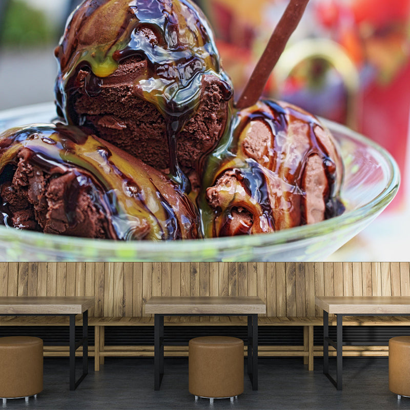 Customized Ice Cream Painting Mural Wallpaper Mildew Resistant Commerce Shop