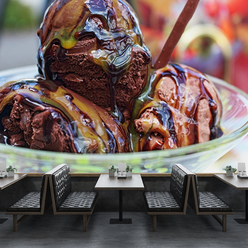 Customized Ice Cream Painting Mural Wallpaper Mildew Resistant Commerce Shop