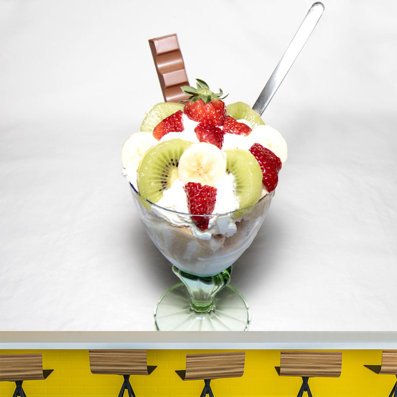 Dessert Shop Wall Mural Decor with Ice Cream Painting Environmental for Decoration