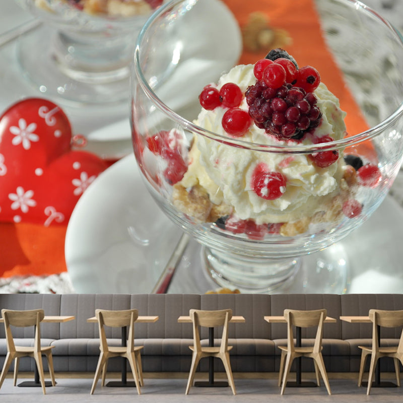 Delicious Ice Cream Mural Mildew Resistant Contemporary Wall Covering for Commercial Use