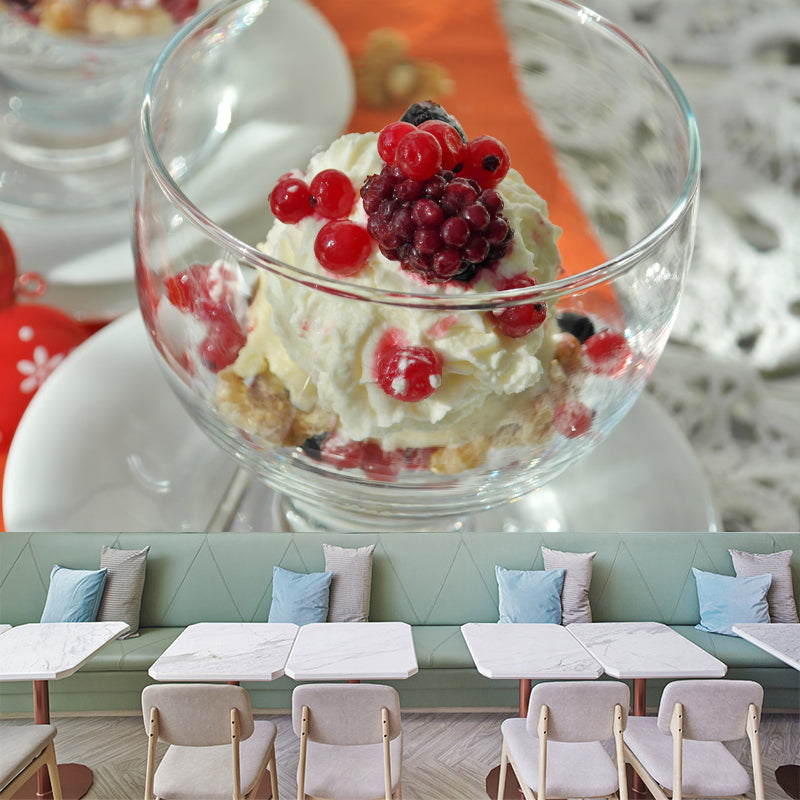 Delicious Ice Cream Mural Mildew Resistant Contemporary Wall Covering for Commercial Use