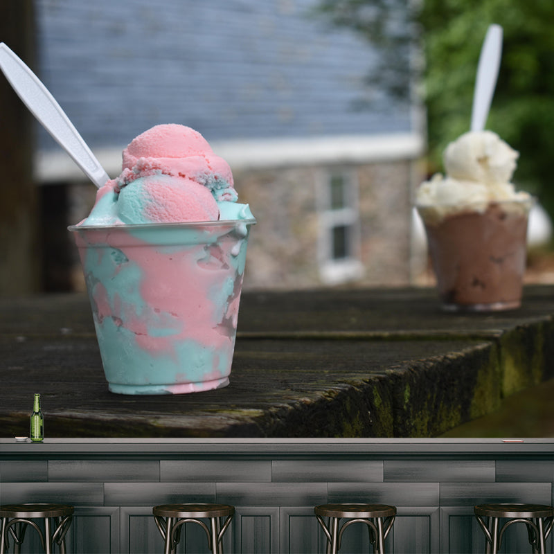 Dessert Shop Wall Mural with Ice Cream Painting Eco-friendly for Decoration