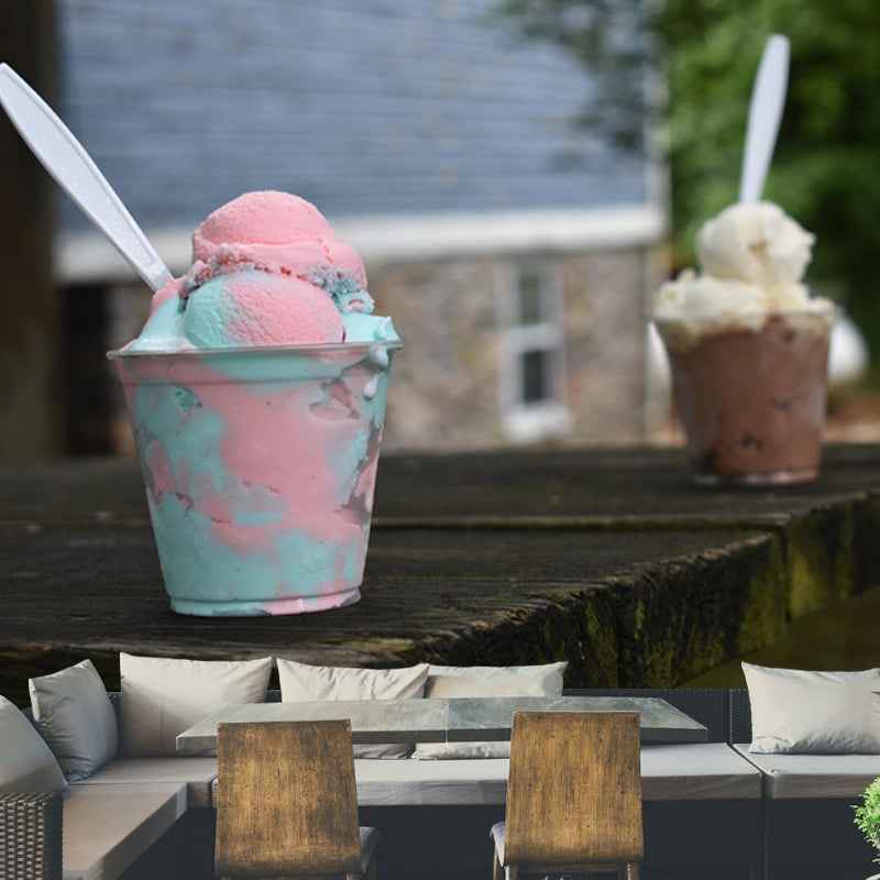 Dessert Shop Wall Mural with Ice Cream Painting Eco-friendly for Decoration