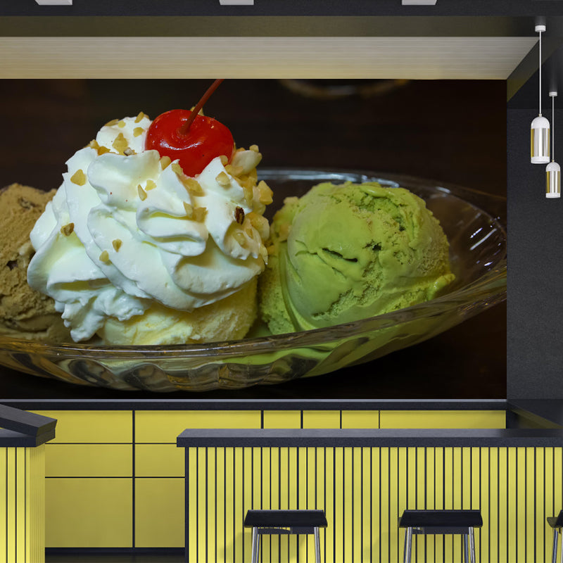 Mural de Pared Moderno de Postre Murales Pelable para Restaurante