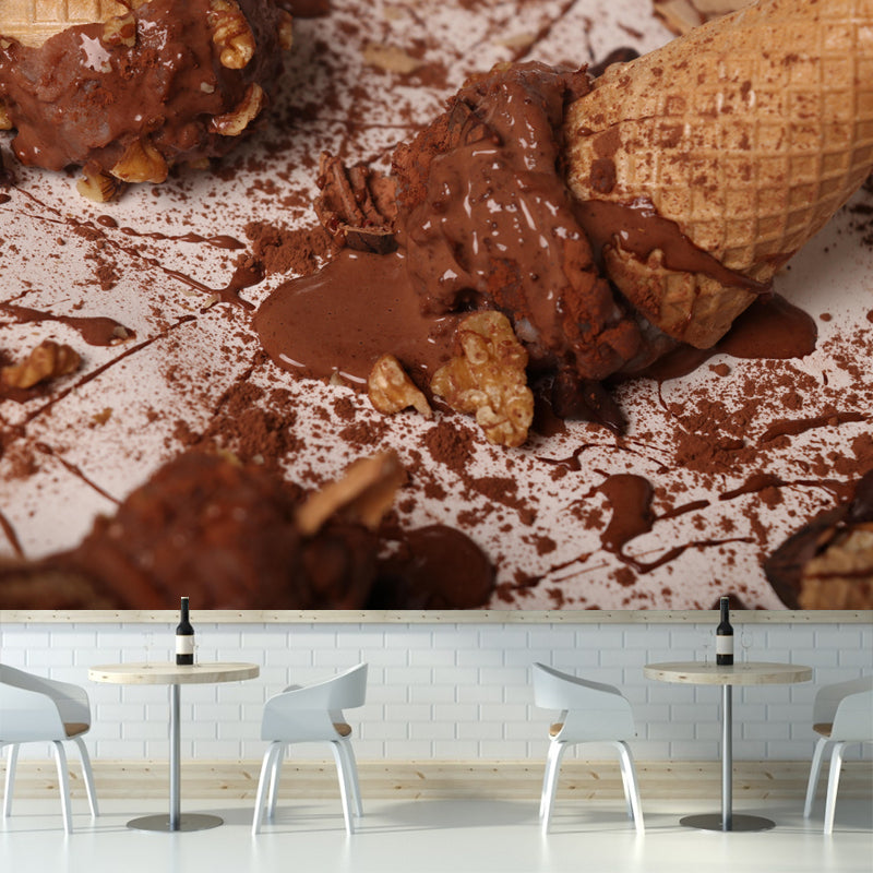 Modern Dessert Shop Mural Decor with Ice Cream Painting Eco-friendly Wallpaper