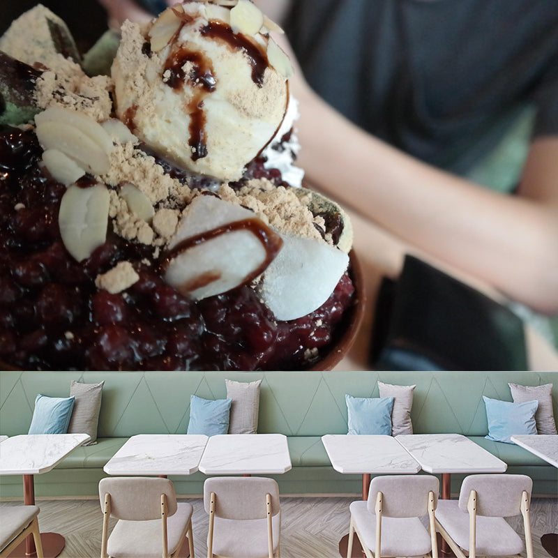 Nice Ice Cream Mural Mildew Resistant Contemporary Wall Covering for Commercial Use