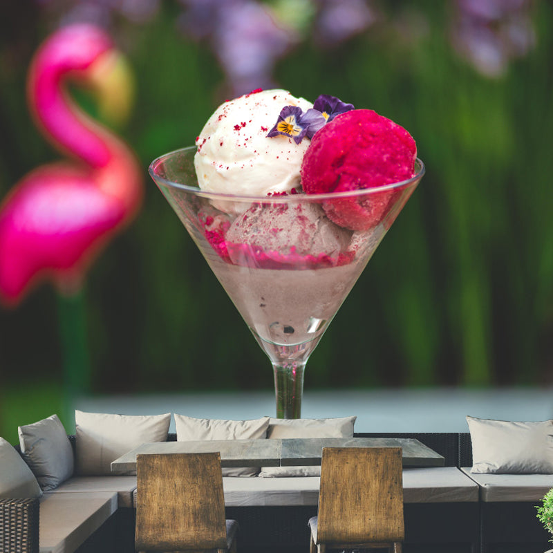 Nice Ice Cream Mural Mildew Resistant Contemporary Wall Covering for Commercial Use