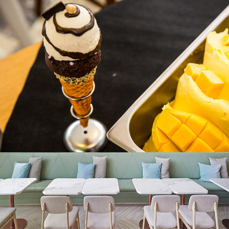 Contemporary Dessert Shop Wall Mural Decor with Ice Cream Painting Eco-friendly for Decoration