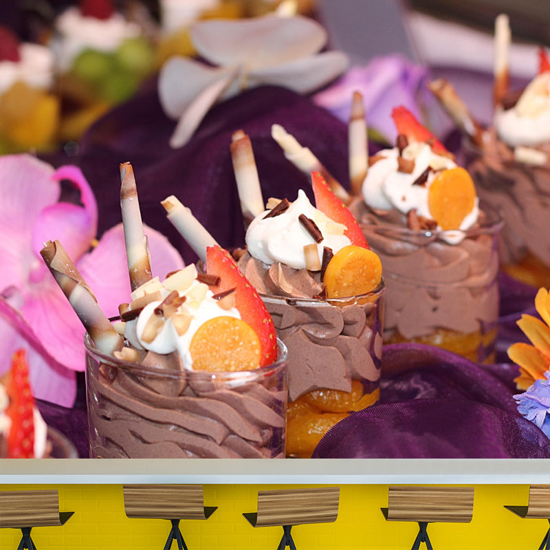 Customized Ice Cream Mural Wallpaper Wall Covering Mildew Resistant Commerce Shop