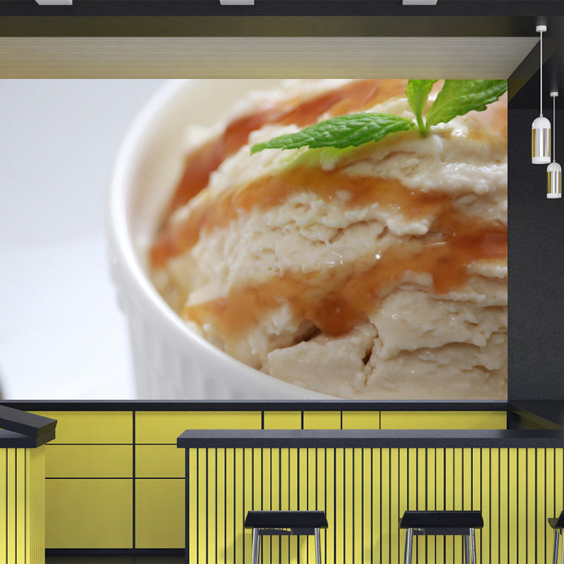 Customized Ice Cream Mural Wallpaper Wall Covering Mildew Resistant Commerce Shop