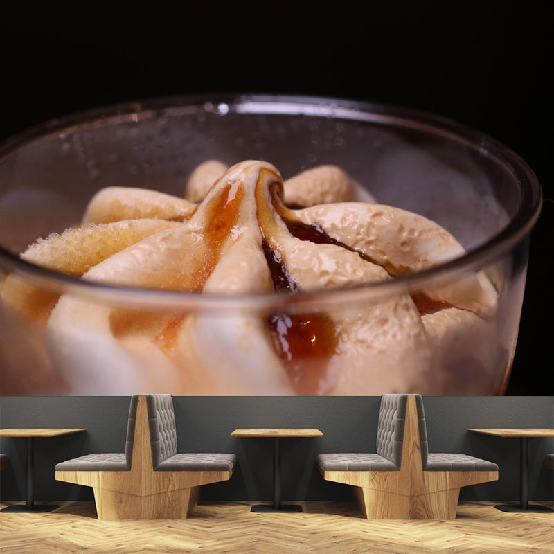 Modern Dessert Shop Wall Mural Decor with Ice Cream Painting Eco-friendly for Decoration