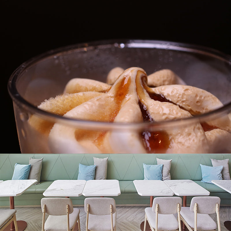 Modern Dessert Shop Wall Mural Decor with Ice Cream Painting Eco-friendly for Decoration