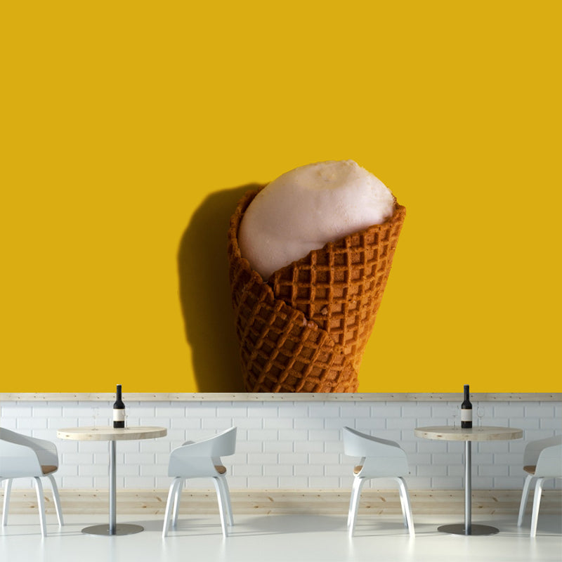 Modern Dessert Shop Wall Mural Decor with Ice Cream Painting Eco-friendly for Decoration