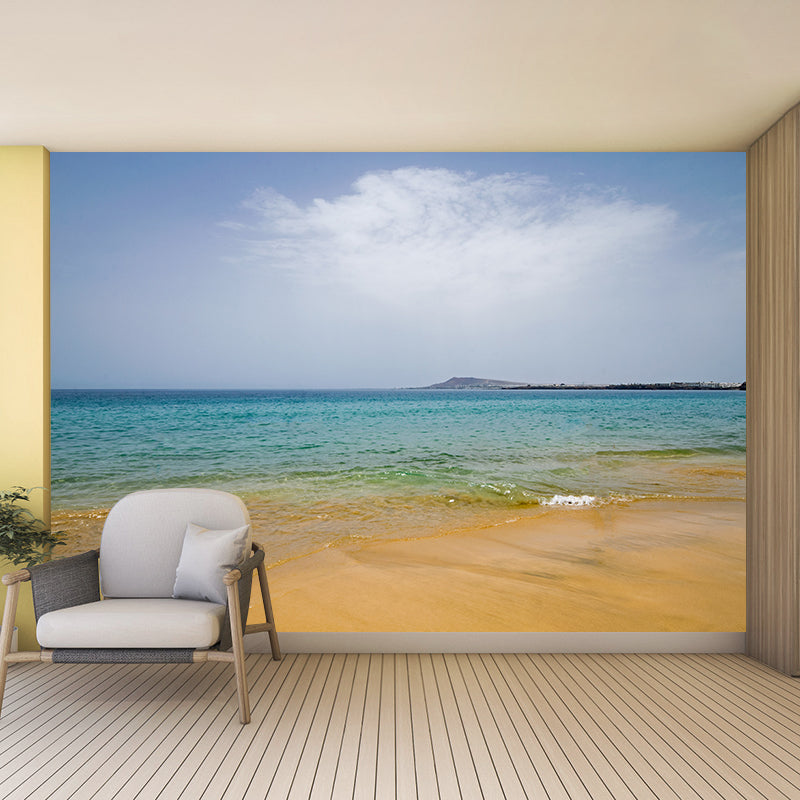 Photo of Tropical Beach Mural Stain Resistant Wall Art for Dining Room