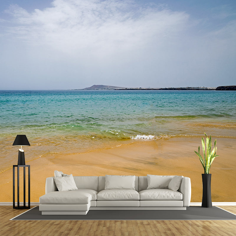 Photo of Tropical Beach Mural Stain Resistant Wall Art for Dining Room