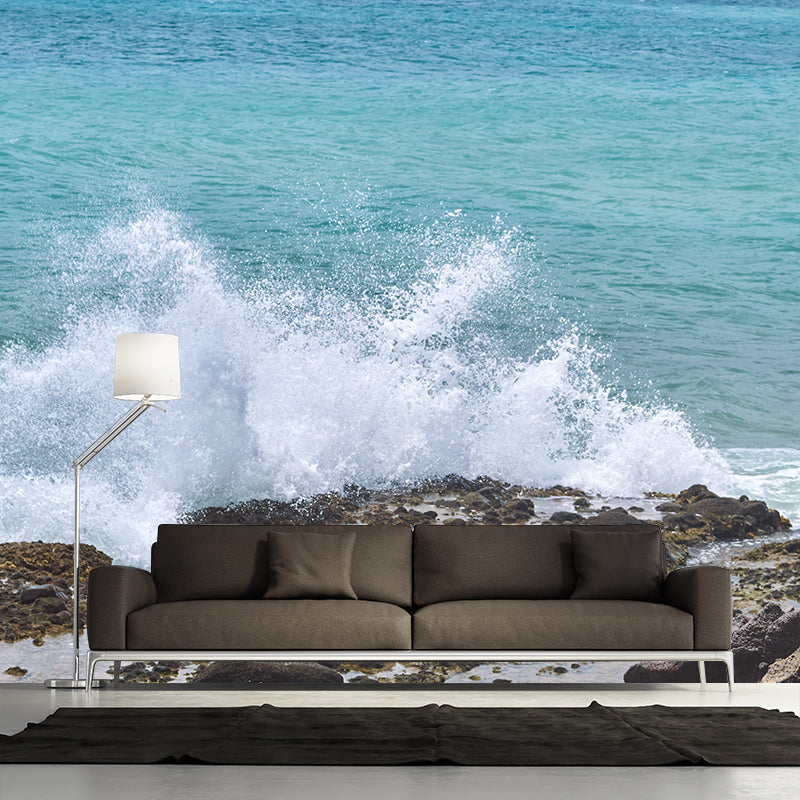 Photo of Tropical Beach Mural Stain Resistant Wall Art for Dining Room