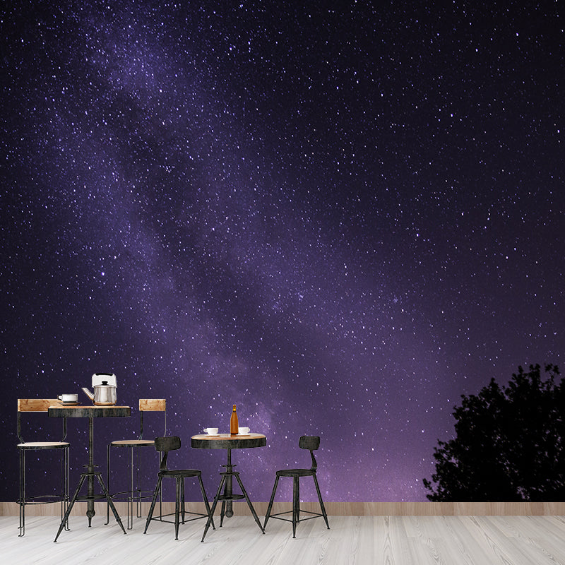 Beautiful Starry Night Mural Decal for Living Room Customized Wall Covering