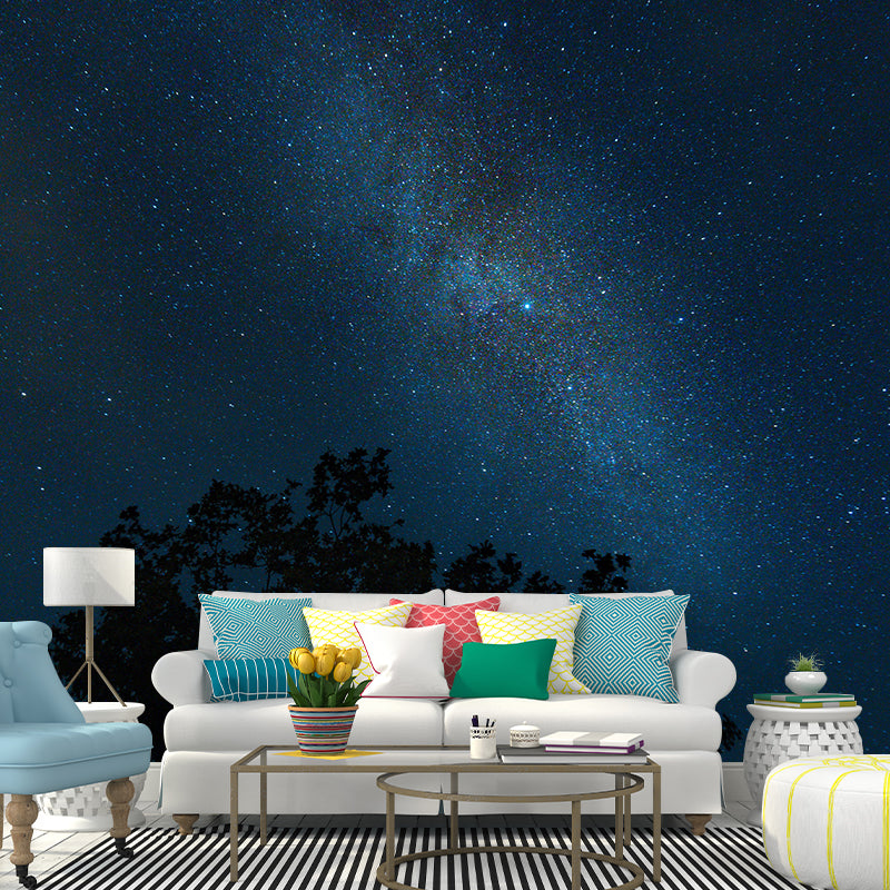 Space Night Sky Stain Resistant Wall Decor for Living Room Bedroom, Made to Measure