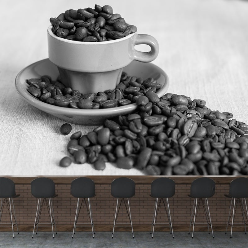 Minimalism Style Coffee Beans Wall Mural Moisture Resistant Wall Art for Coffee Shop