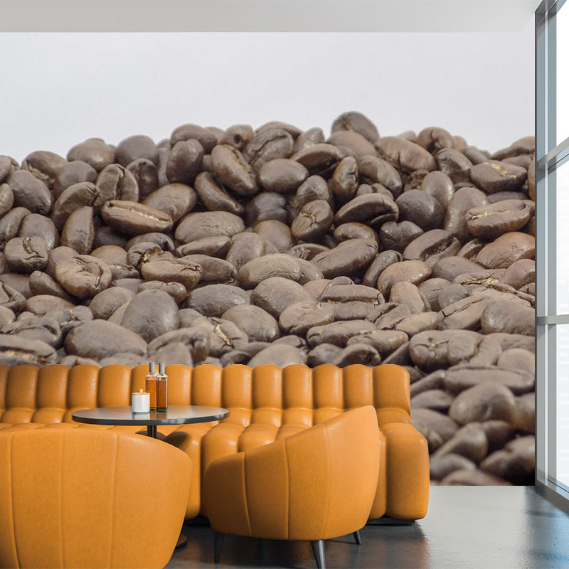 Coffee Beans Mural for Coffee Shop Stain Resistant Wall Covering, Custom Print