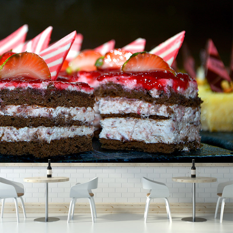 Modern Cake Shop Decoration Cake Mural Wallpaper Moisture Resistant Art