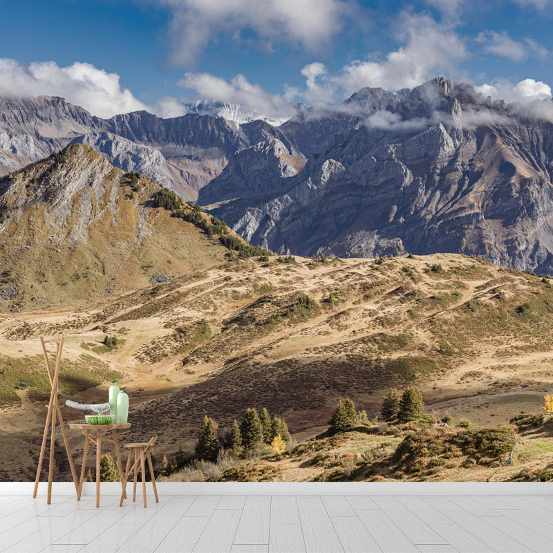 Contemporary Mountain Environment Friendly Mural Wall Covering for Bedroom