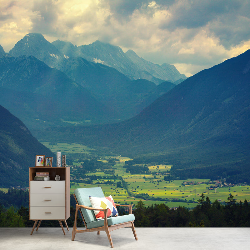 Contemporary Mountain Environment Friendly Mural Wall Covering for Bedroom