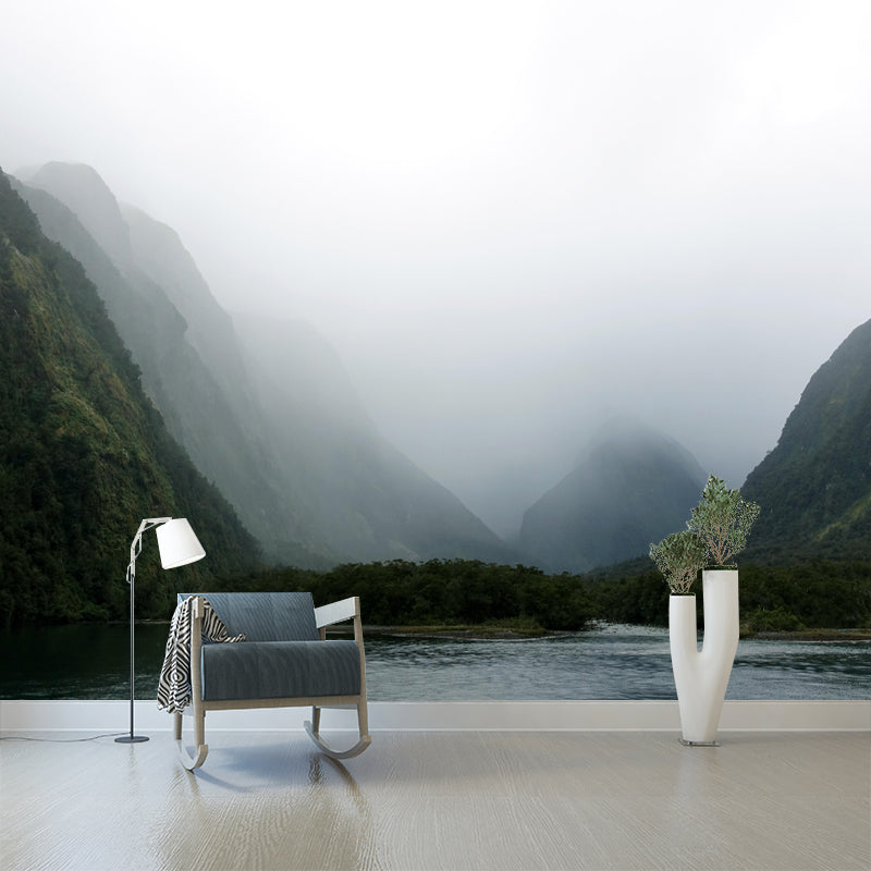 Modern Style Mountain Mural Environment Friendly Wall Covering for Sleeping Room