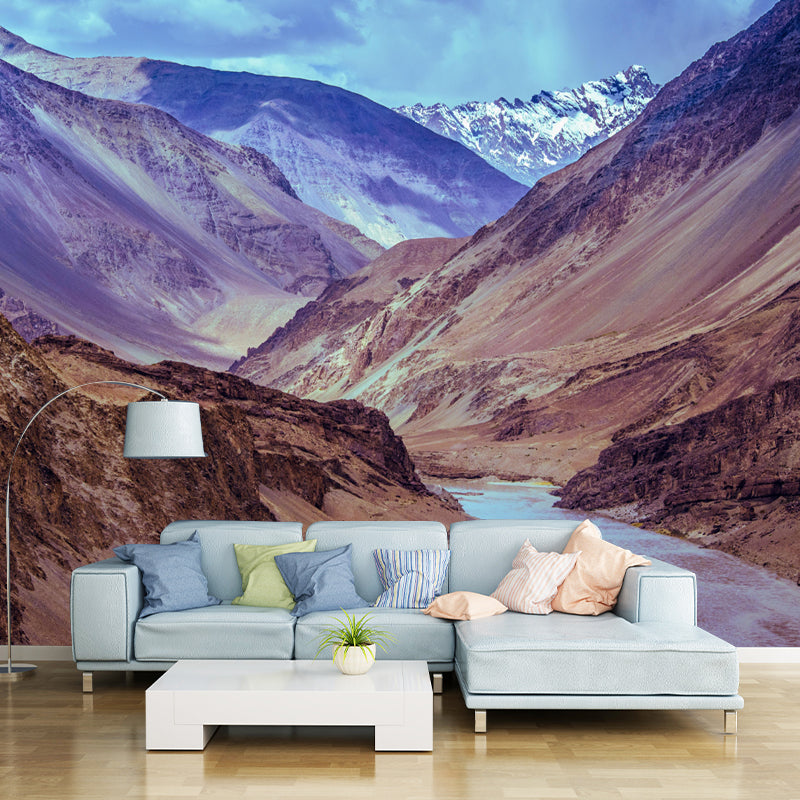 Tall Mountain Mural Wallpaper Contemporary for Bedroom Decor