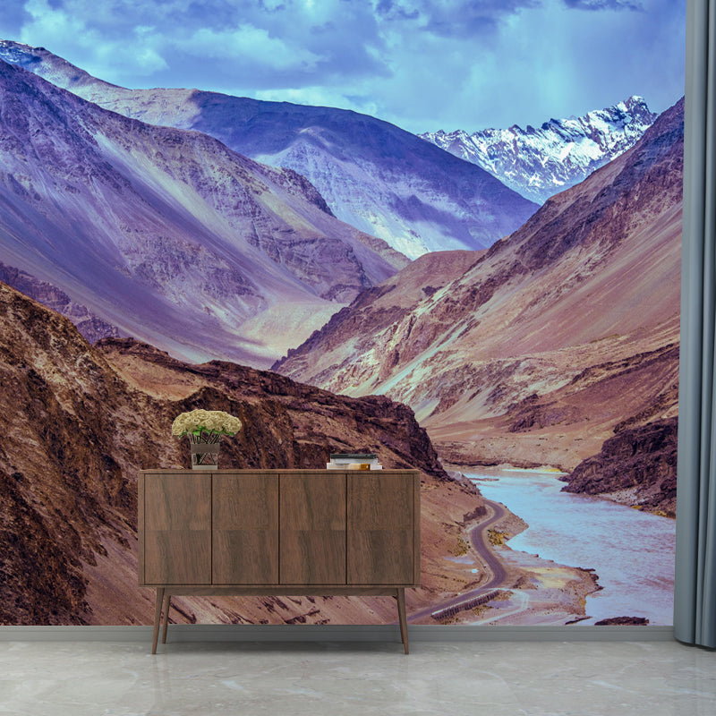 Tall Mountain Mural Wallpaper Contemporary for Bedroom Decor