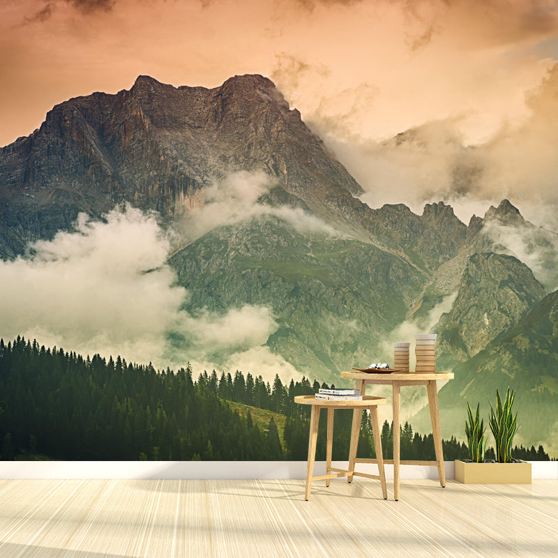 Tall Mountain Environment Friendly Mural Wall Covering for Living Room