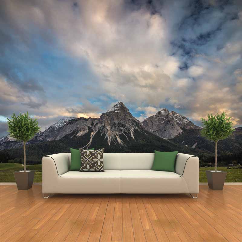 Customized Tall Mountain Mural Wallpaper Contemporary for Guest Room Decor