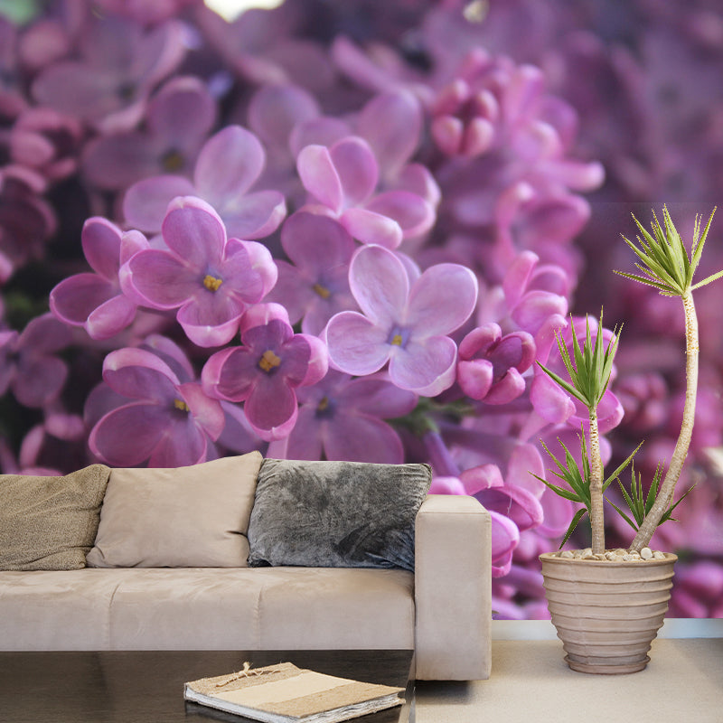Customized Blooming Lilac Mural Wallpaper Contemporary for Guest Room Decor