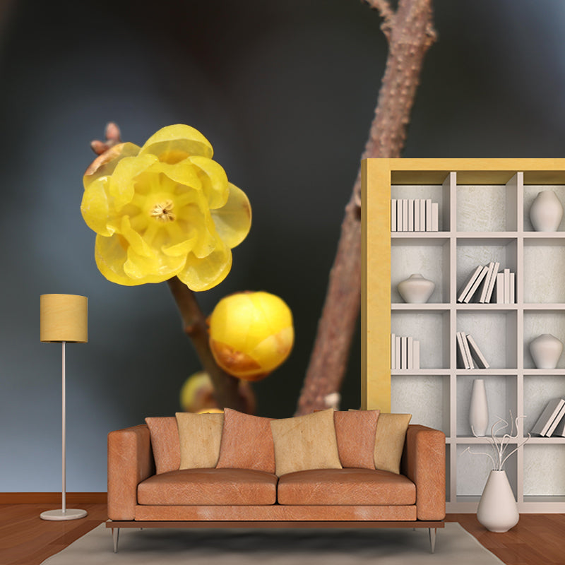 Customized Plum Bossom Mural Wallpaper Contemporary for Guest Room Decor