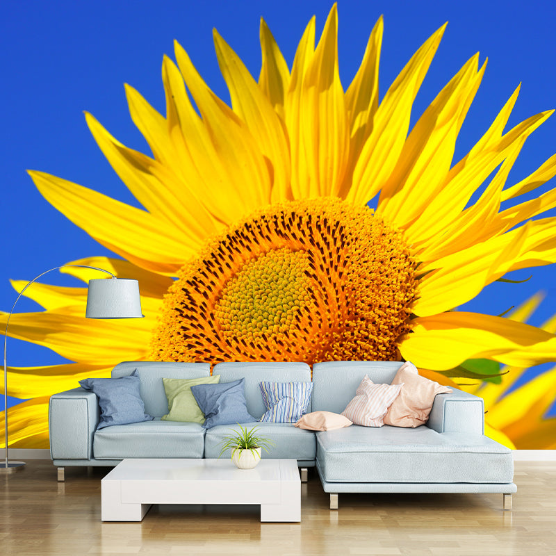 Customized Blooming Sunflower Mural Wallpaper Contemporary for Guest Room Decor