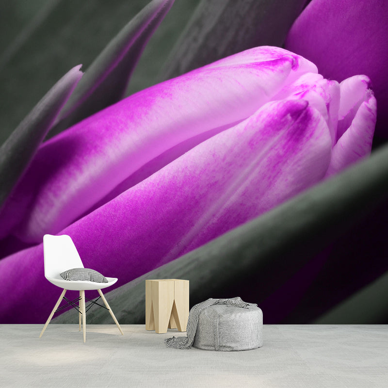 Customized Tulip Bud Mural Wallpaper Contemporary for Guest Room Decor