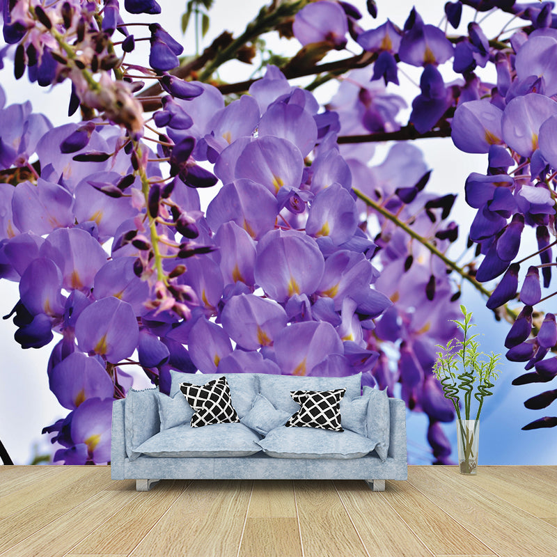 Wisteria Flower Wall Mural Mildew Resistant Home Decoration for Bedroom