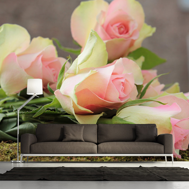 Delicate Rose Mural Eco-friendly Wallpaper Wall Covering for Sleeping Room
