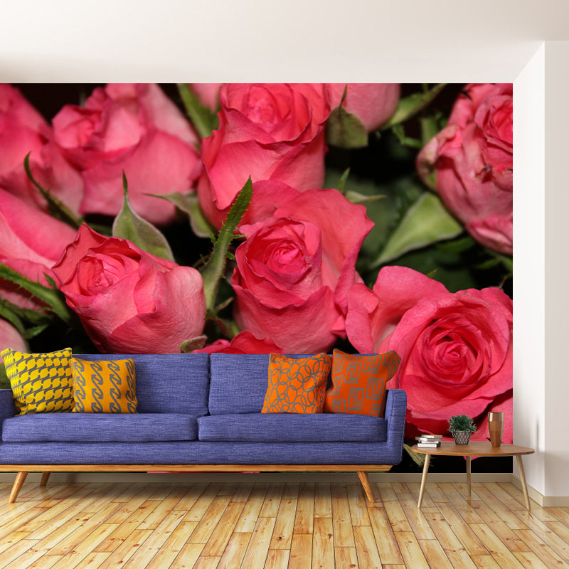 Delicate Rose Mural Eco-friendly Wallpaper Wall Covering for Sleeping Room