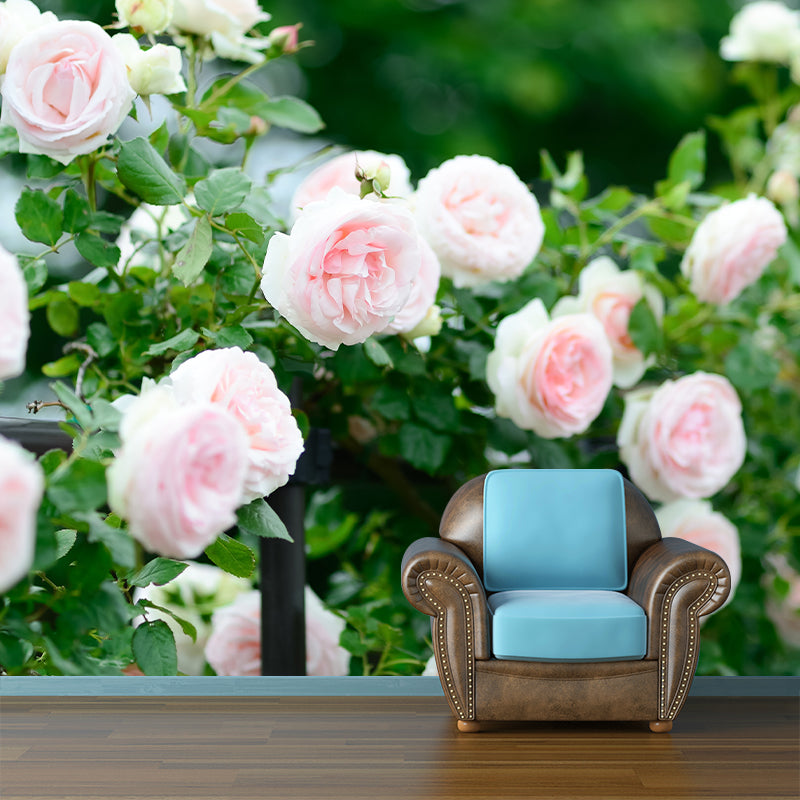 Blooming Roses Removable Mural Wallpaper Stain Resistant Decor for Bedroom