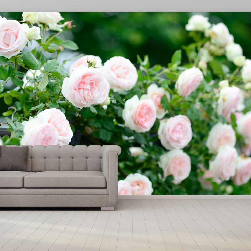 Blooming Roses Removable Mural Wallpaper Stain Resistant Decor for Bedroom