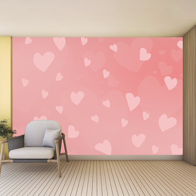 Heart-shaped Geometry Mural Mildew Resistant Wall Covering for Home Decor
