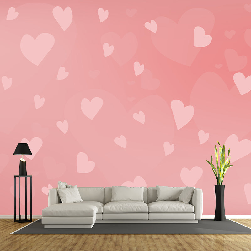 Heart-shaped Geometry Mural Mildew Resistant Wall Covering for Home Decor