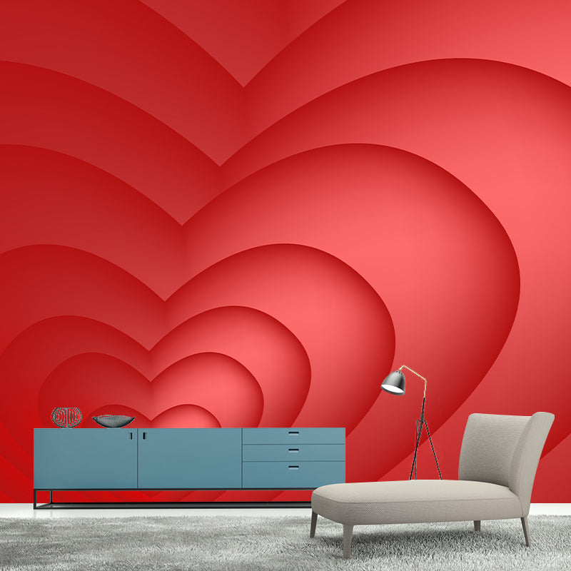 Heart-shaped Geometry Mural Mildew Resistant Wall Covering for Home Decor