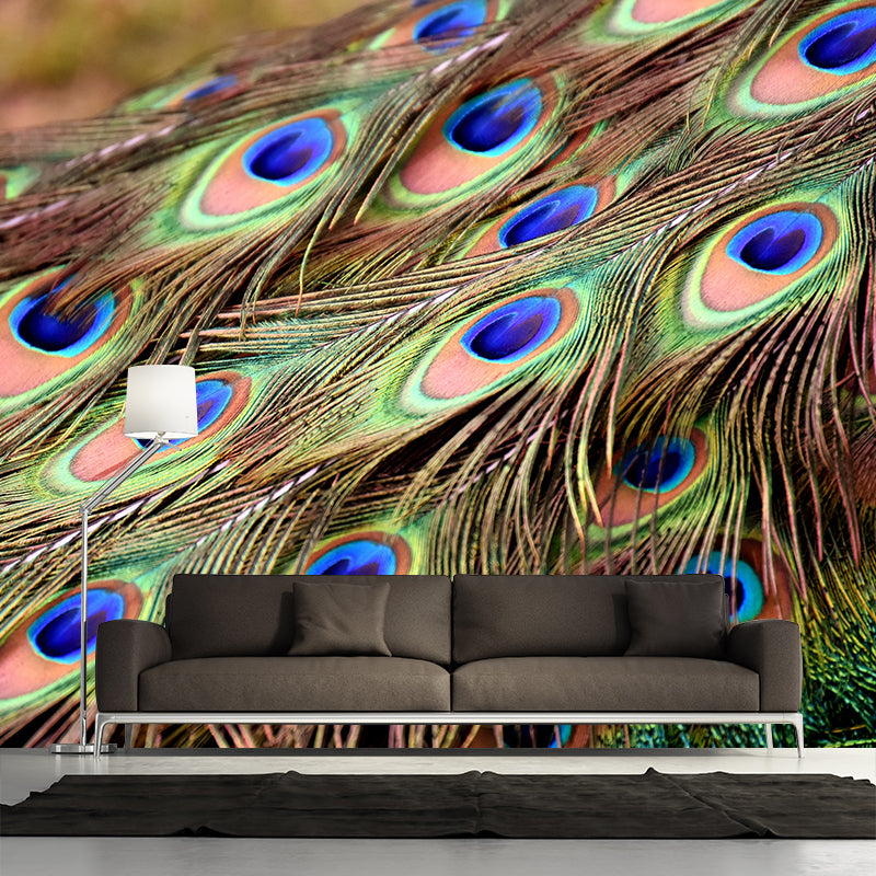 Minimalism Style Feather Mural Decal Water Resistant Wall Decor for Gust Room