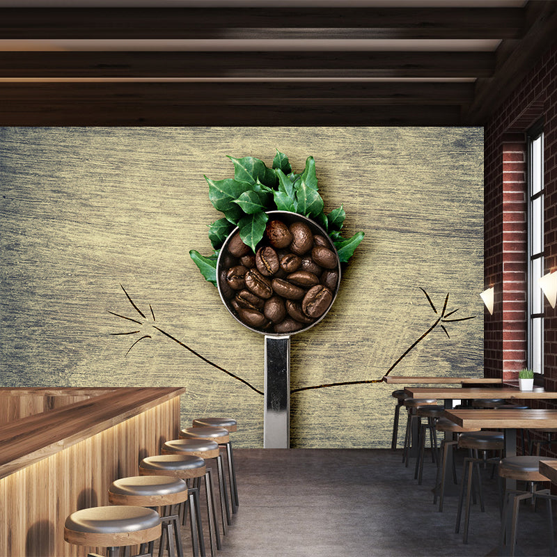 Simplicity Coffee Beans Mural Modern Decorative Mildew Resistant for Decoration