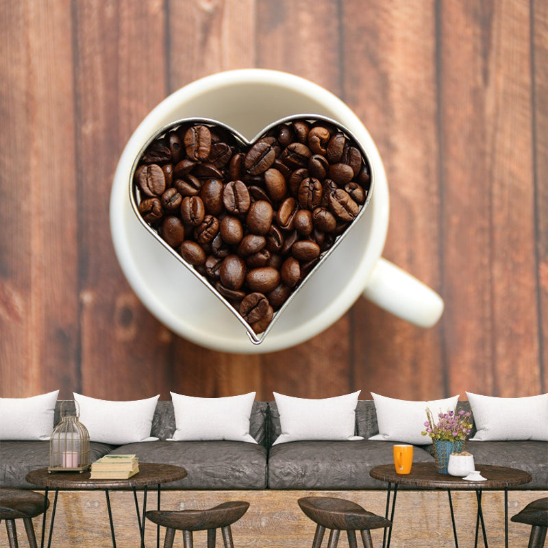 Simplicity Coffee Beans Mural Modern Decorative Mildew Resistant for Decoration