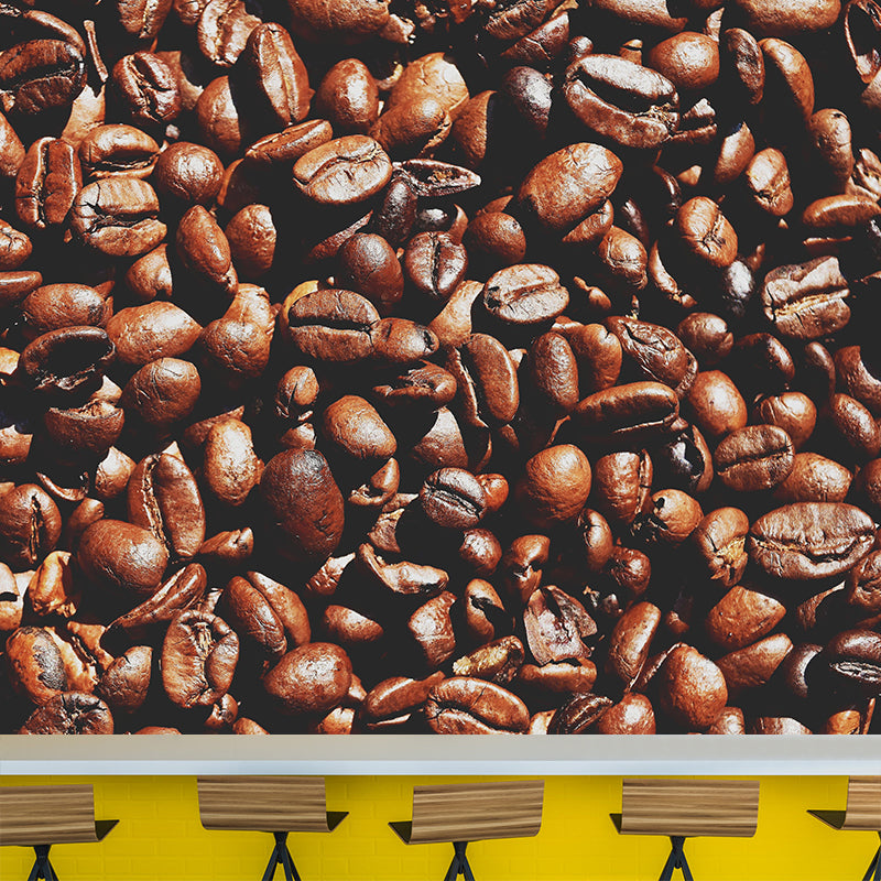 Horizontal Photography Coffee Beans Wallpaper Murals Eco-friendly for Coffee Shop